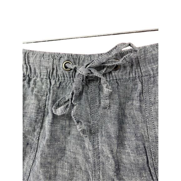 C&C California  Women's Linen Drawstring Shorts Blue Large - Picture 6 of 9